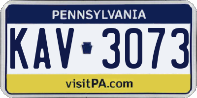 PA license plate KAV3073