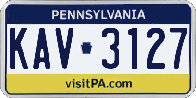 PA license plate KAV3127