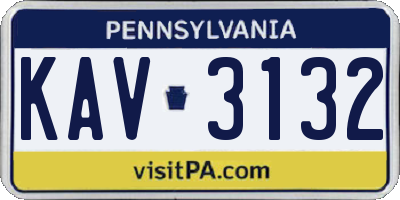 PA license plate KAV3132