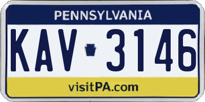 PA license plate KAV3146