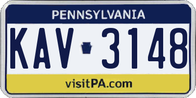 PA license plate KAV3148