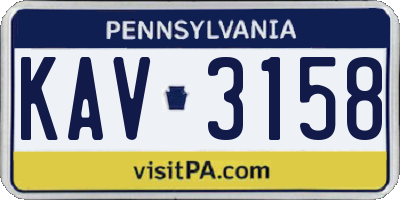 PA license plate KAV3158