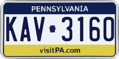 PA license plate KAV3160