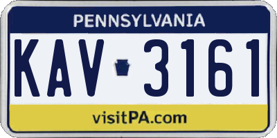 PA license plate KAV3161