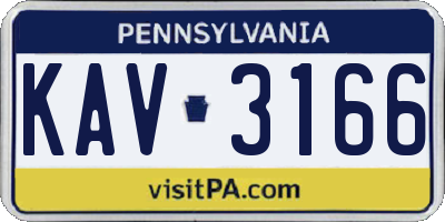 PA license plate KAV3166