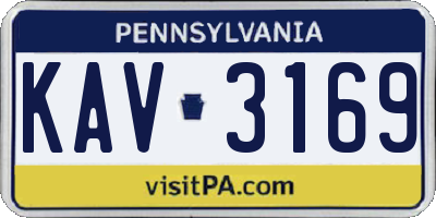 PA license plate KAV3169