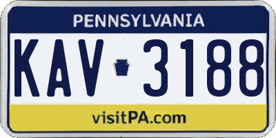 PA license plate KAV3188