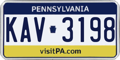 PA license plate KAV3198