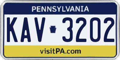 PA license plate KAV3202