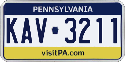 PA license plate KAV3211