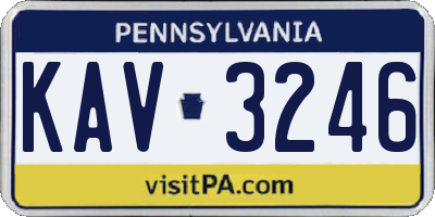 PA license plate KAV3246