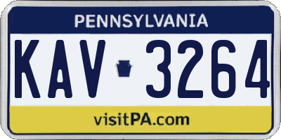 PA license plate KAV3264