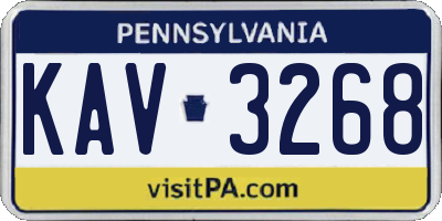 PA license plate KAV3268