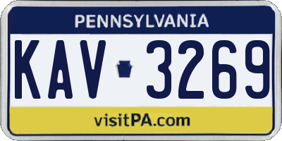 PA license plate KAV3269