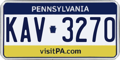 PA license plate KAV3270