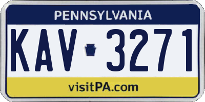 PA license plate KAV3271