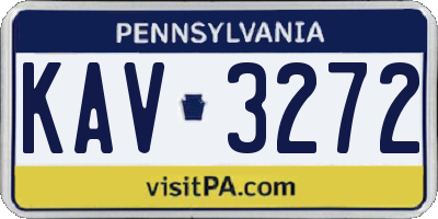 PA license plate KAV3272