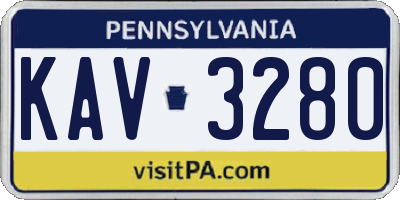 PA license plate KAV3280