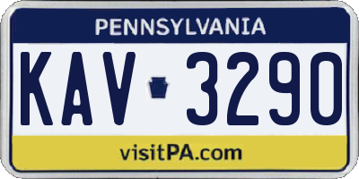 PA license plate KAV3290