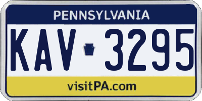 PA license plate KAV3295