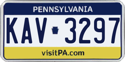 PA license plate KAV3297