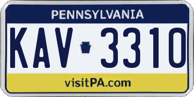 PA license plate KAV3310