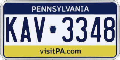 PA license plate KAV3348