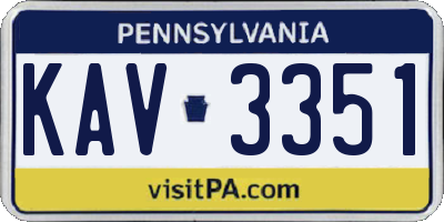 PA license plate KAV3351