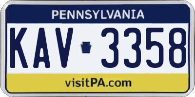 PA license plate KAV3358