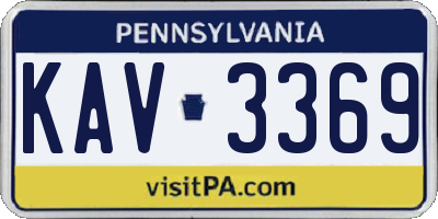 PA license plate KAV3369