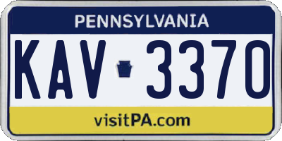 PA license plate KAV3370