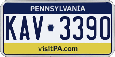 PA license plate KAV3390