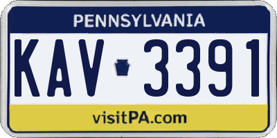 PA license plate KAV3391