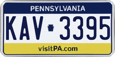 PA license plate KAV3395