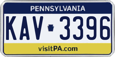 PA license plate KAV3396