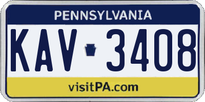 PA license plate KAV3408
