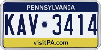 PA license plate KAV3414