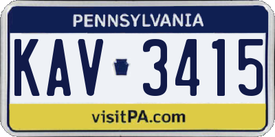 PA license plate KAV3415