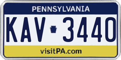 PA license plate KAV3440