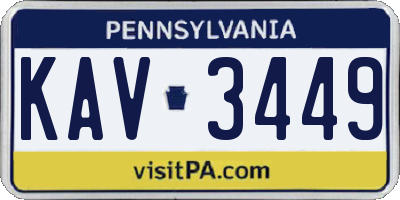 PA license plate KAV3449