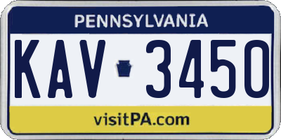 PA license plate KAV3450