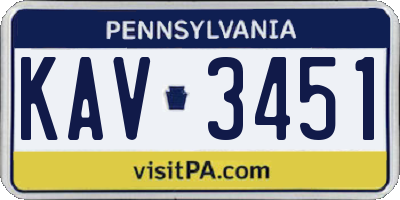 PA license plate KAV3451