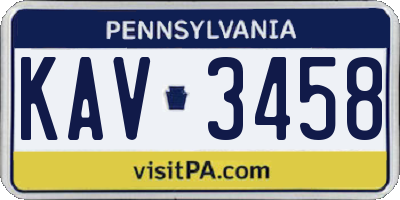 PA license plate KAV3458