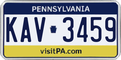 PA license plate KAV3459