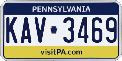 PA license plate KAV3469