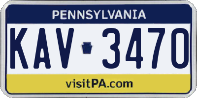 PA license plate KAV3470