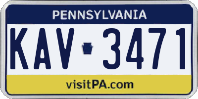 PA license plate KAV3471
