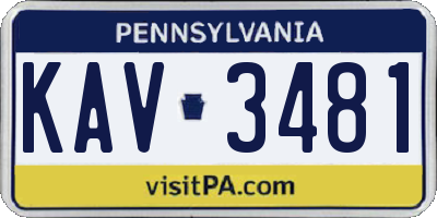 PA license plate KAV3481