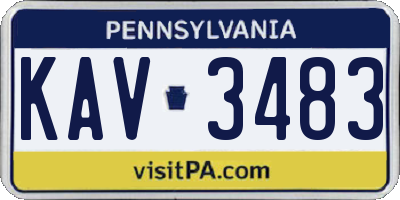 PA license plate KAV3483
