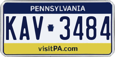 PA license plate KAV3484